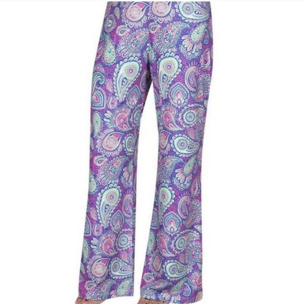 Simply Southern Bright Paisley Wide Leg Pants size S/M